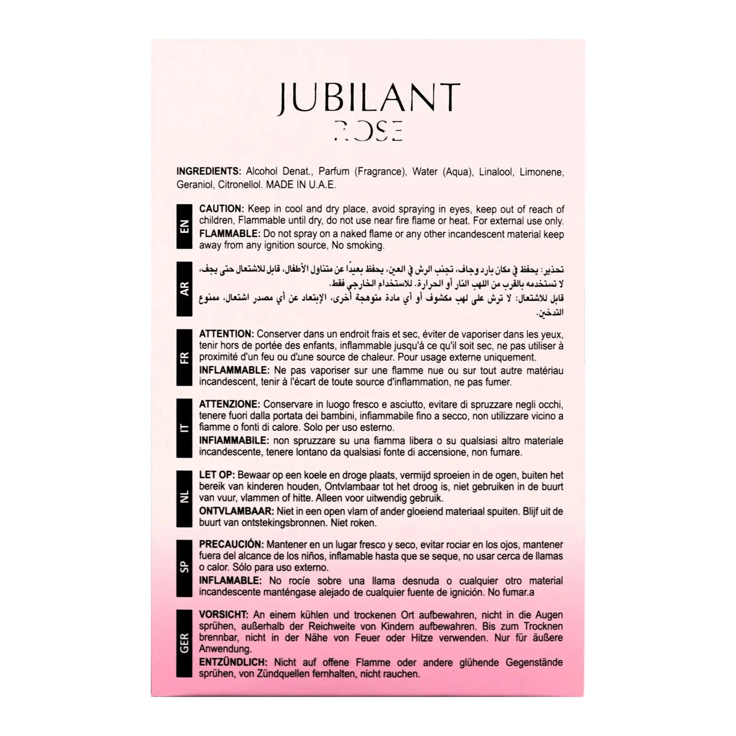 Jubilant Rose Perfume 100ml EDP Maison Alhambra