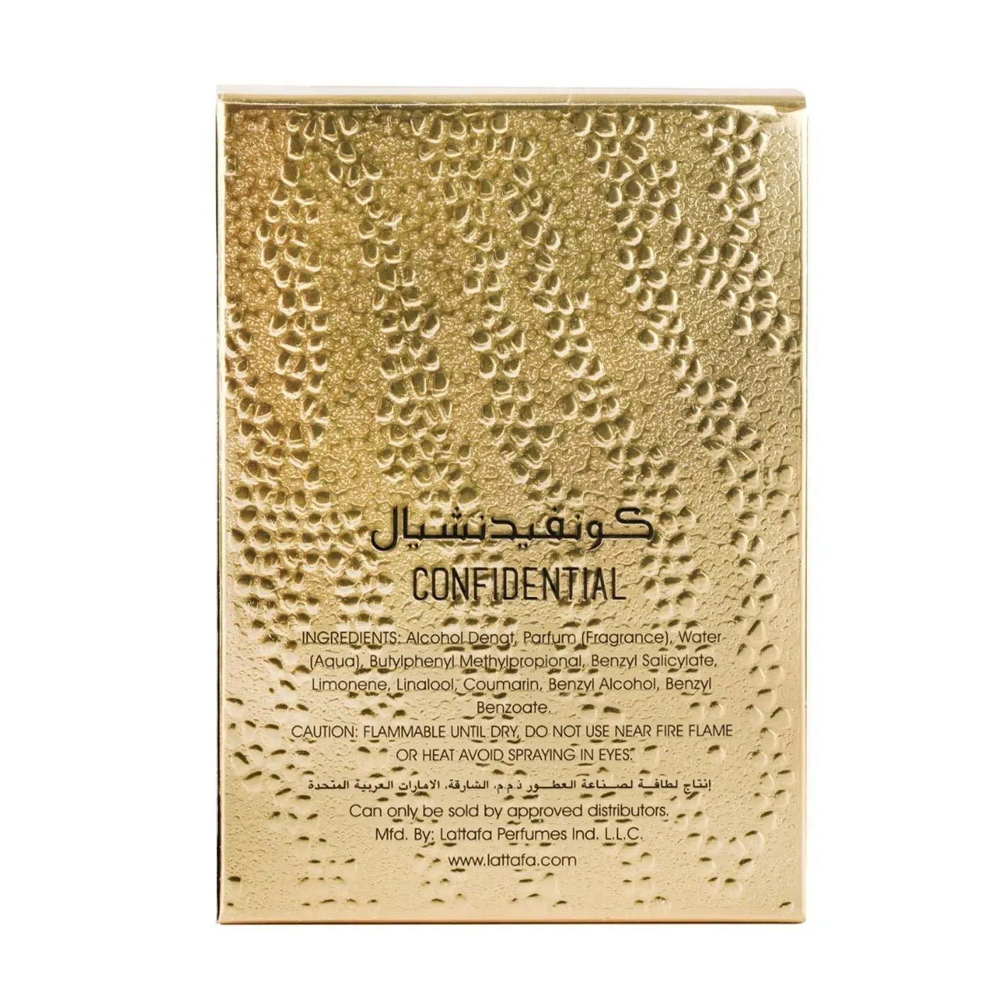Confidential Private Gold Perfume 100ml EDP Lattafa-Emirates Oud