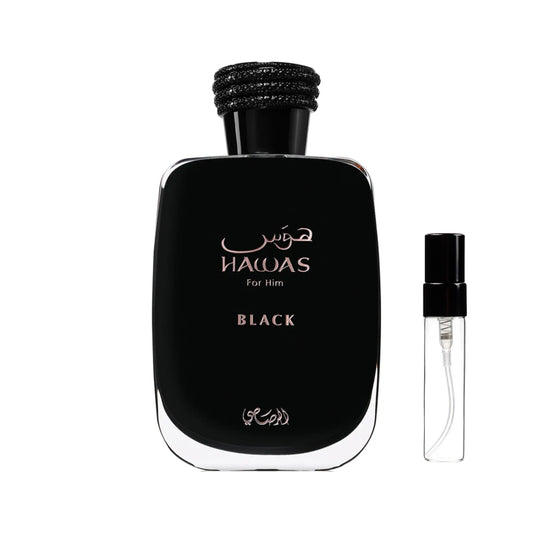 Hawas Black For Him Perfume Sample 2ml EDP Rasasi