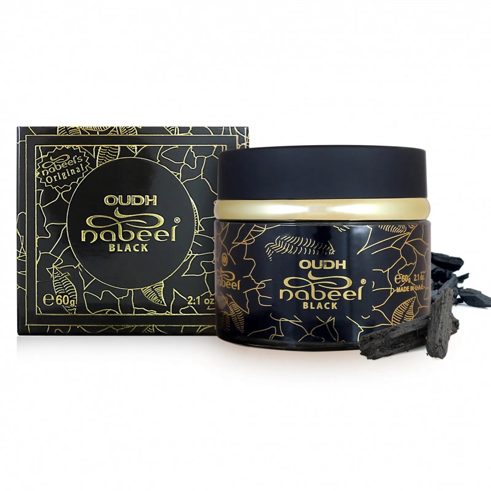 Oudh Nabeel Black Bakhoor Incense 60g Nabeel