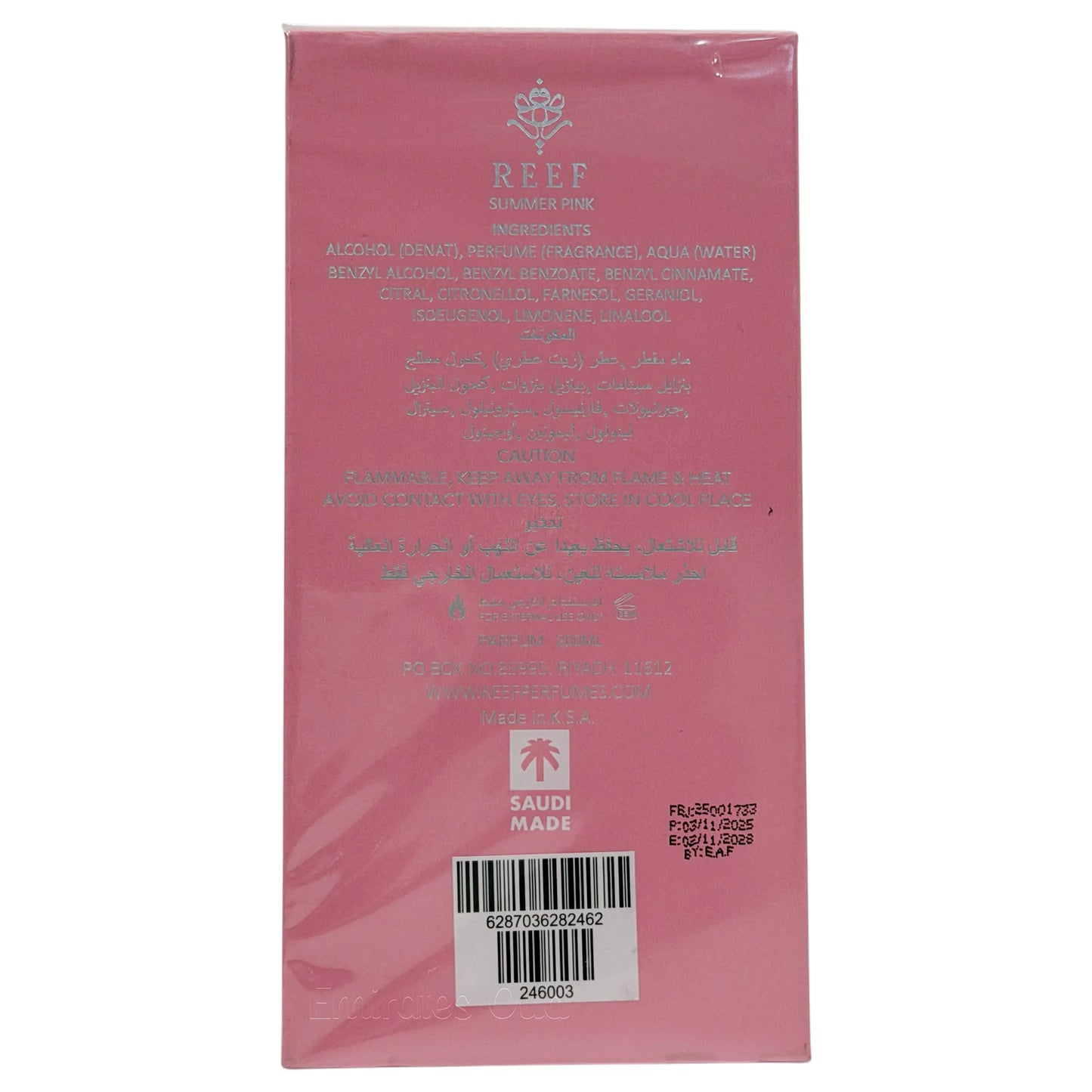 Summer Pink EDP Reef Perfumes