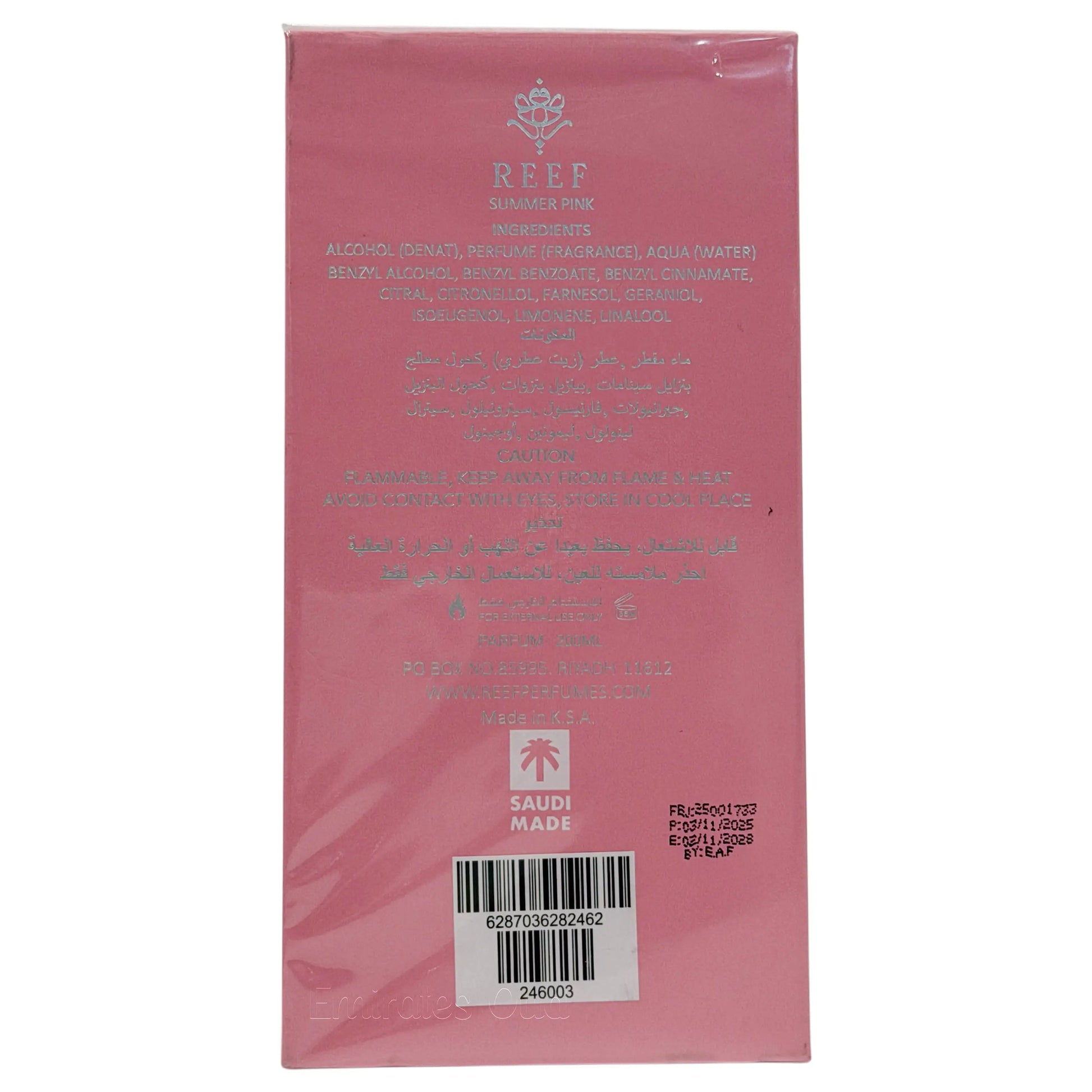 Summer Pink EDP Reef Perfumes