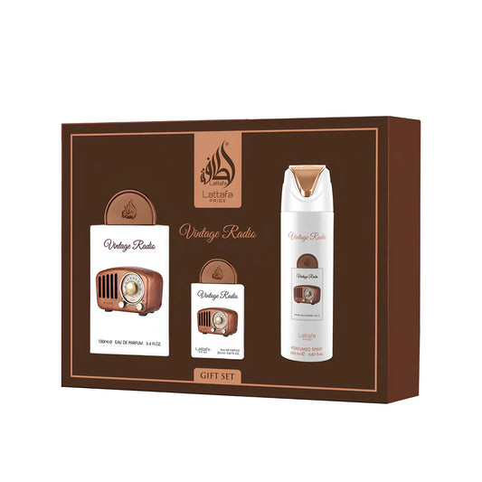 Vintage Radio Perfume Gift Set Lattafa